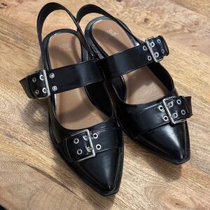 Wild Fable Black Buckle Slingback Shoes Size 9